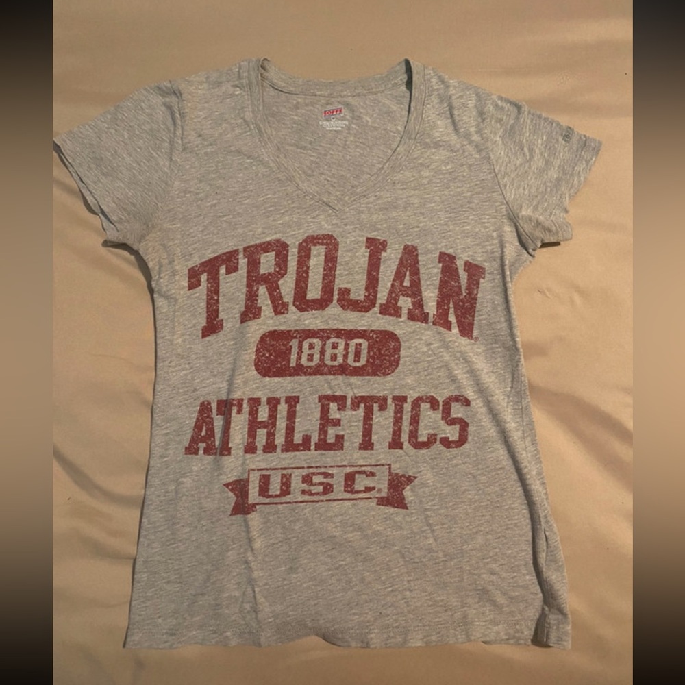 Soffe Gray and Red Short Sleeve Tee